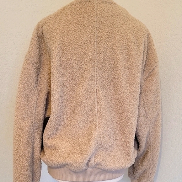 Avec Les Filles Tan Teddy Jacket Oversized Fuzzy - Picture 6 of 6